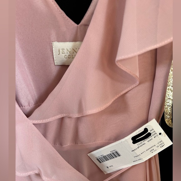 NWT Jenny Yoo Faye wrap dress, rosewater luxe chiffon size 4 unaltered & unworn - Picture 5 of 6